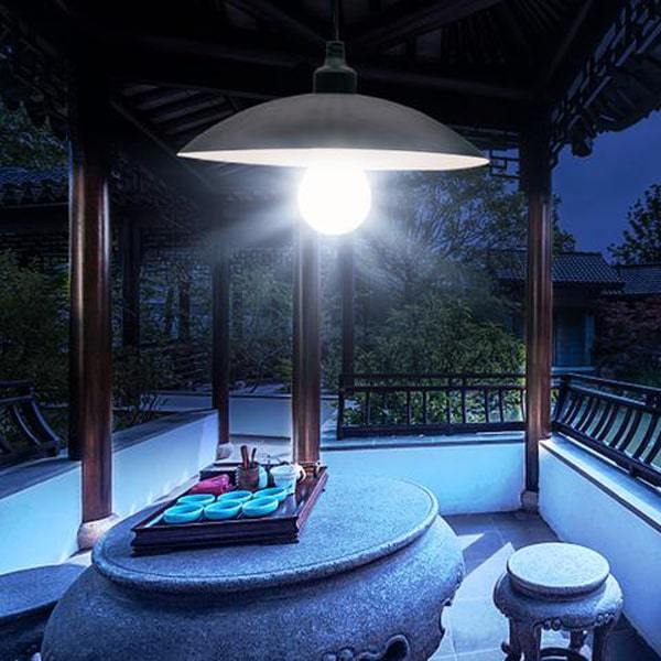 Plafonnier Solaire avec ampoule - Série ILLUMINE - Rendu lumineux 50 Watts - Double couleur d'éclairage 3000K / 6000K - IP65 - Câble 5 mètres - Autonomie 15 heures - Télécommande