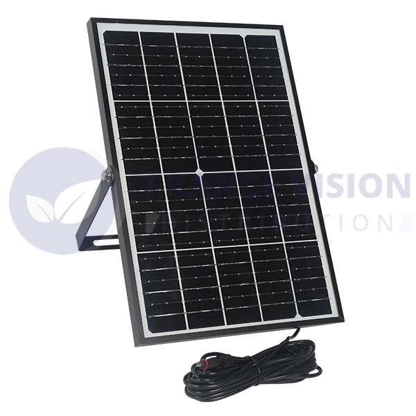 Projecteur LED solaire - Série SECURITY V1 - Rendu lumineux 150 Watts - 1500 lumens - Angle 120° x 60° - IP65 - 4000k - Lampe 14 x 15 x 3 cm - Panneau solaire monocristallin ajustable 22 x 18 x 2 cm - Détecteur Infrarouge - Télécommande