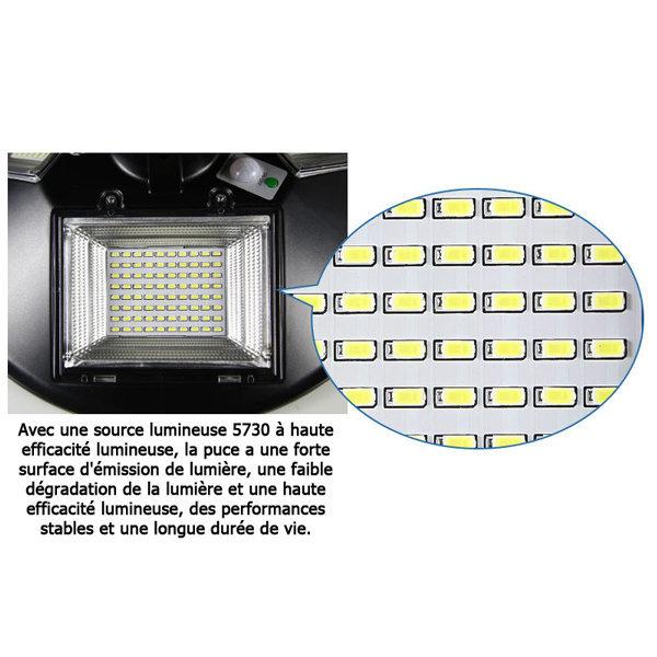 Carton / Lot de 4x Lampes solaires pour extérieur - Série OVNI BASIC - 250 Watts - 1900 lumens - Angle 360° - Diamètre tube d'insertion 80 mm - Avec détecteur de mouvement - Avec télécommande - Contrôleur MPPT - Couleur d'éclairage 3000K