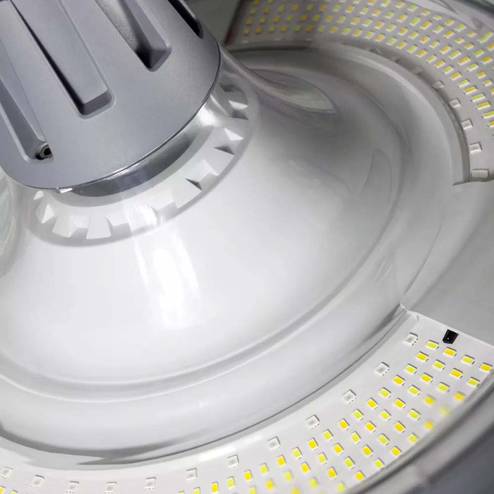 Lampe LED solaire  - Série OVNI FUTUR - RGBWW - Type UFO - 1200 Watts - 2800 lumens - Panneau Monocristallin - Angle 360° - Diamètre tube d'insertion 76 mm - Télécommande - Couleur 3000K / 6000K / RGB