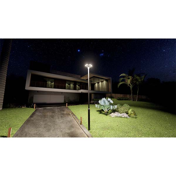 Palette de 14x Lampes LED solaires  - Série OVNI FUTUR - RGBWW - Type UFO - 1200 Watts - 2800 lumens - Panneau Monocristallin - Diamètre tube d'insertion 76 mm - Télécommande - Couleur 3000K / 6000K / RGB