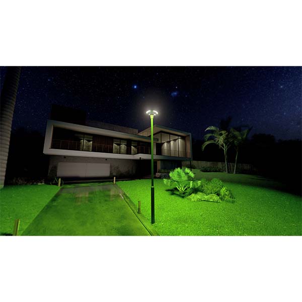 Palette de 14x Lampes LED solaires  - Série OVNI FUTUR - RGBWW - Type UFO - 1200 Watts - 2800 lumens - Panneau Monocristallin - Diamètre tube d'insertion 76 mm - Télécommande - Couleur 3000K / 6000K / RGB