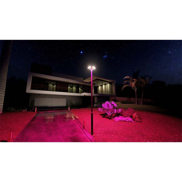 Palette de 14x Lampes LED solaires  - Série OVNI FUTUR - RGBWW - Type UFO - 1200 Watts - 2800 lumens - Panneau Monocristallin - Diamètre tube d'insertion 76 mm - Télécommande - Couleur 3000K / 6000K / RGB