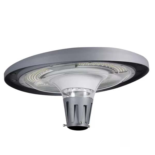 Lampe LED solaire  - Série OVNI FUTUR - RGBWW - Type UFO - 1200 Watts - 2800 lumens - Panneau Monocristallin - Angle 360° - Diamètre tube d'insertion 76 mm - Télécommande - Couleur 3000K / 6000K / RGB