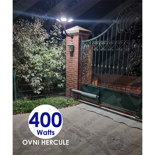 Palette de 14x Lampes solaires pour extérieur - Série OVNI - Version HERCULE 500 - Rendu lumineux 500 Watts - 2200 lumens – Angle 360° - Diamètre tube d'insertion 60 / 76 mm - Avec détecteur de mouvement – Capteur crépusculaire - Avec télécommande - 4000k