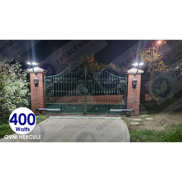 Palette de 14x Lampes solaires pour extérieur - Série OVNI - Version HERCULE 500 - Rendu lumineux 500 Watts - 2200 lumens – Angle 360° - Diamètre tube d'insertion 60 / 76 mm - Avec détecteur de mouvement – Capteur crépusculaire - Avec télécommande - 4000k