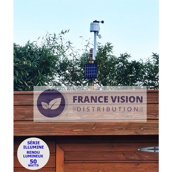 Plafonnier Solaire avec ampoule - Série ILLUMINE - Rendu lumineux 50 Watts - Double couleur d'éclairage 3000K / 6000K - IP65 - Câble 5 mètres - Autonomie 15 heures - Télécommande