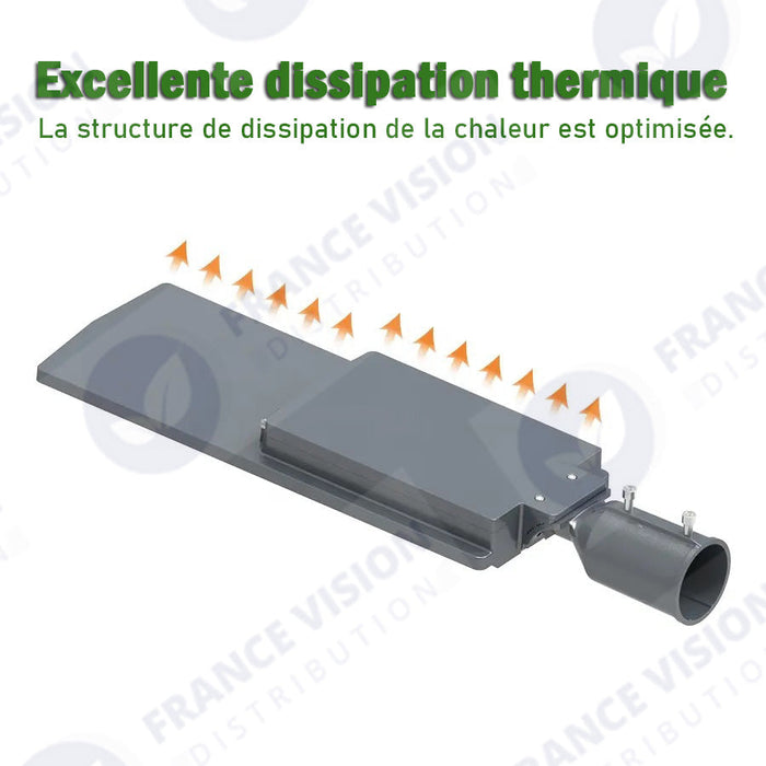 Lampe de rue filaire - Série FLEX V2 - 100 Watts - 13 000 Lumens - 130 Lumens/Watt - IP65 - IK09 - Angle 140x70° - 54 x 17 x 2 cm - 6000k – Angle rotatif ajustable - Tube d'insertion 50/60mm - Garantie 5 ans