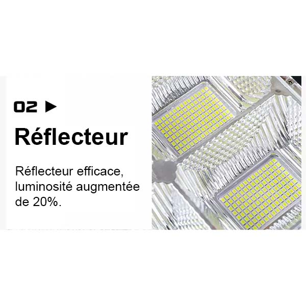 Carton / Lot de 5x Lampes de rue solaires - Série POWER V300 - Rendu lumineux 300 Watts - Angle 120° - 78 × 9 × 27 cm - IP65 - Avec télécommande - Avec détecteur de mouvement - Avec capteur crépusculaire - 6000k - Diamètre tube d’insertion 45 mm