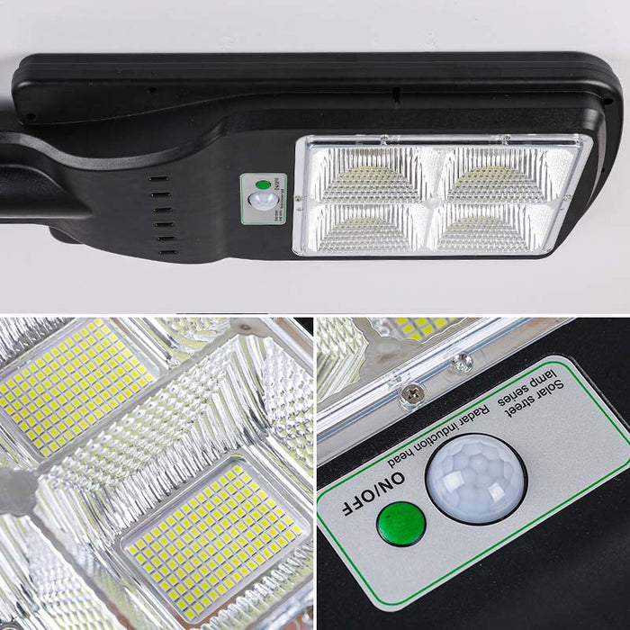 Carton / Lot de 5x Lampes de rue solaires - Série POWER V300 - Rendu lumineux 300 Watts - Angle 120° - 78 × 9 × 27 cm - IP65 - Avec télécommande - Avec détecteur de mouvement - Avec capteur crépusculaire - 6000k - Diamètre tube d’insertion 45 mm