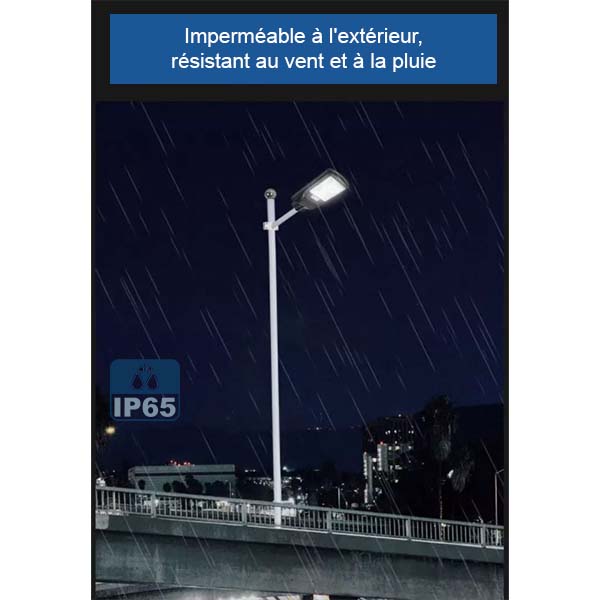 Carton / Lot de 5x Lampes de rue solaires - Série POWER V300 - Rendu lumineux 300 Watts - Angle 120° - 78 × 9 × 27 cm - IP65 - Avec télécommande - Avec détecteur de mouvement - Avec capteur crépusculaire - 6000k - Diamètre tube d’insertion 45 mm