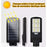 Carton / Lot de 5x Lampes de rue solaires - Série POWER V300 - Rendu lumineux 300 Watts - Angle 120° - 78 × 9 × 27 cm - IP65 - Avec télécommande - Avec détecteur de mouvement - Avec capteur crépusculaire - 6000k - Diamètre tube d’insertion 45 mm