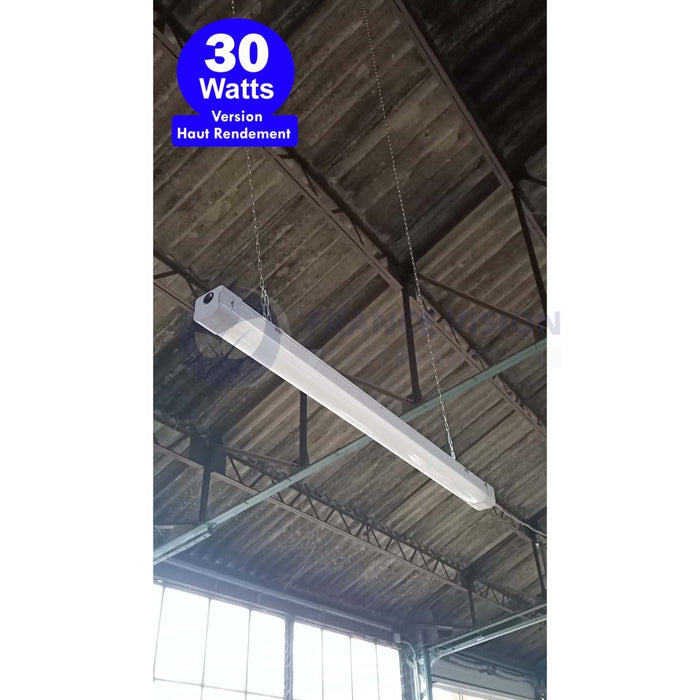 Pack de 6x Réglettes LED étanches connectables - Série EASY-LINK - Version POWER - Puissance ajustable 20 / 25 / 30 / 40 Watts - 5600 Lumens - 140 Lumens/Watt - 122 x 7 x 6 cm - Angle 120° - IP65 - 4000K - Transformateur OSRAM - Garantie 5 ans