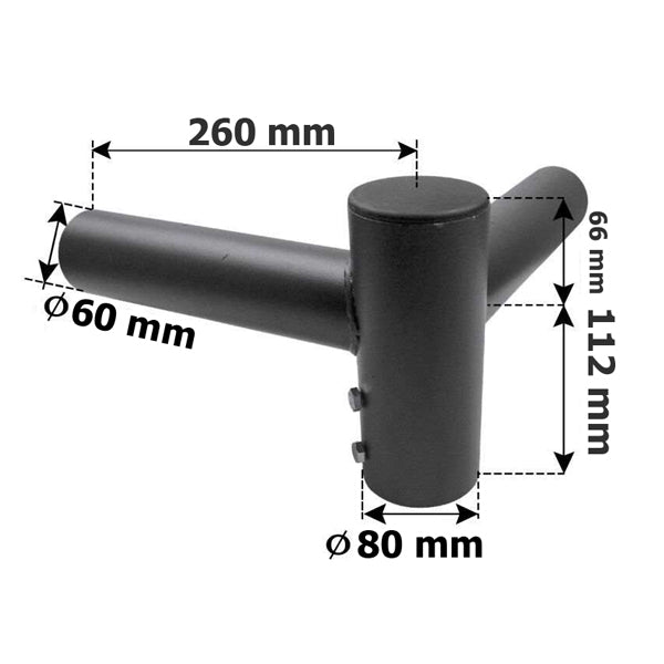 Carton / Lot de 10x Doubles têtes de mât perpendiculaire - Insertion mât diamètre 80mm / Support 60mm