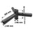 Triple tête de mât perpendiculaire - Insertion mât diamètre 80mm / Support 60mm