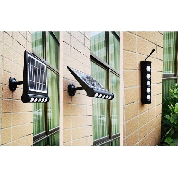Lot de 12x Projecteurs / Lampes de sécurité solaires LED multifonctionnelles - Série SNIPER – Rendu lumineux 80 Watts - Angle 120° - IP65 - 26 x 21 x 7 cm – Détachable – 7 types d’installations - Avec détecteur de mouvement – Couleur éclairage 6000k