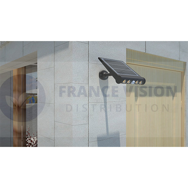 Lot de 12x Projecteurs / Lampes de sécurité solaires LED multifonctionnelles - Série SNIPER – Rendu lumineux 80 Watts - Angle 120° - IP65 - 26 x 21 x 7 cm – Détachable – 7 types d’installations - Avec détecteur de mouvement – Couleur éclairage 6000k