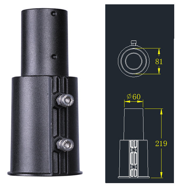 Adaptateur Candélabre / Lampe de rue et parking extérieur - 60/80mm